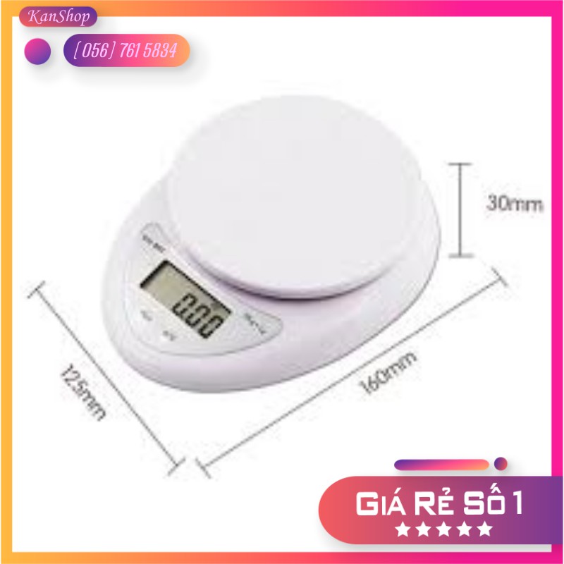 Cân Điện Tử Nhà Bếp ☘ Kan Shop ☘ Cân Chia Thực Phẩm Đa Năng 5kg B05 - Bảo Hành 1 đổi 1 đẹp mắt, màu sắc trang nhã