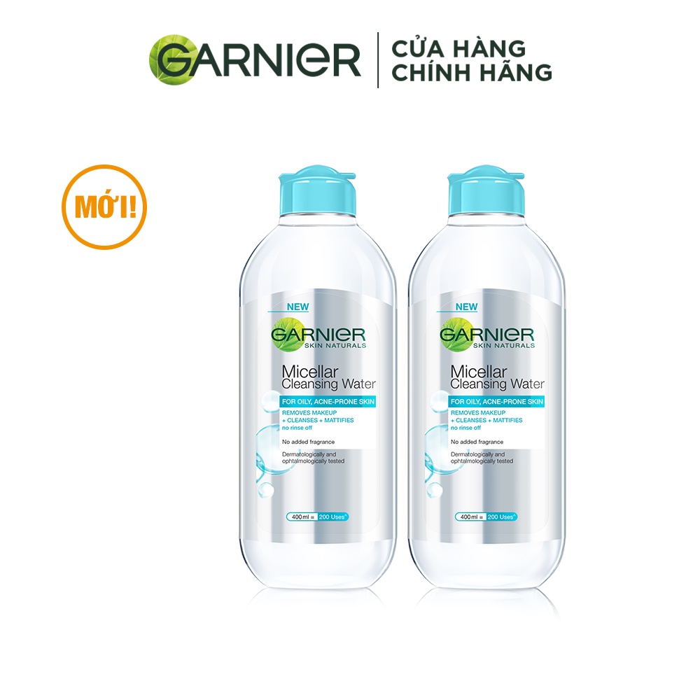 [Mã FMCGMALL -8% đơn 250K] Bộ đôi nước làm sạch và tẩy trang cho da dầu mụn Garnier Micellar Water 400ml | BigBuy360 - bigbuy360.vn