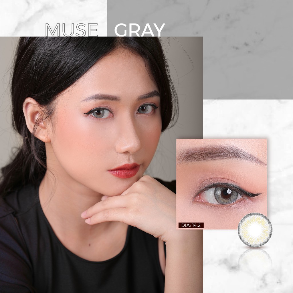 Lens tone màu xám trầm ấm Muse Gray - Citylens kính áp tròng cao cấp Hàn Quốc DIA 14.2mm