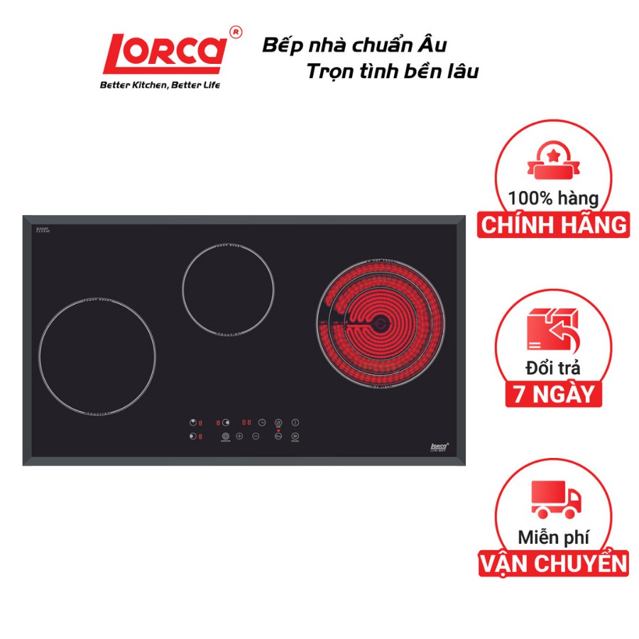 Bếp Điện Từ Lorca LCE-307 - 780x430mm, Đen, 5400W, Bếp Từ và Hồng Ngoại