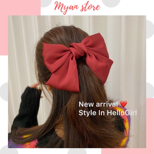 Kẹp tóc nơ tiểu thư, phụ kiện cài tóc nơ phong cách cô nàng quý tộc - Myan store