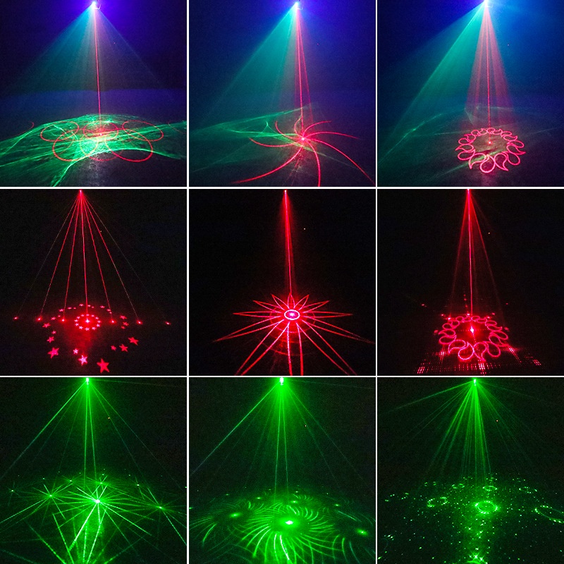 Đèn Led Nháy Theo Nhạc Kết Hợp Laser Flash Có Điều Khiển, Đèn Phòng Bay Chiếu Ánh Sáng Laser