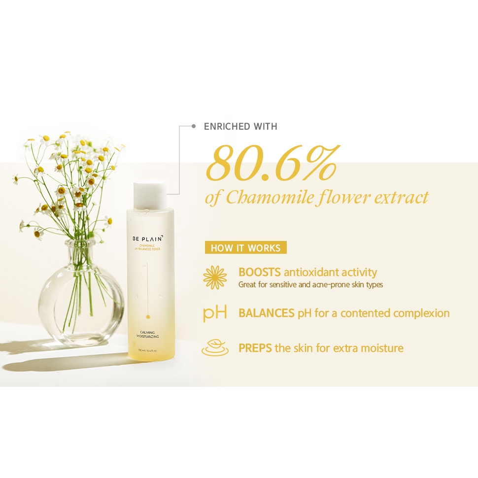 Nước hoa hồng Beplain Chamomile PH-Balanced Toner Chiết Xuất Hoa Cúc Cho Mọi Loại Da 190ml