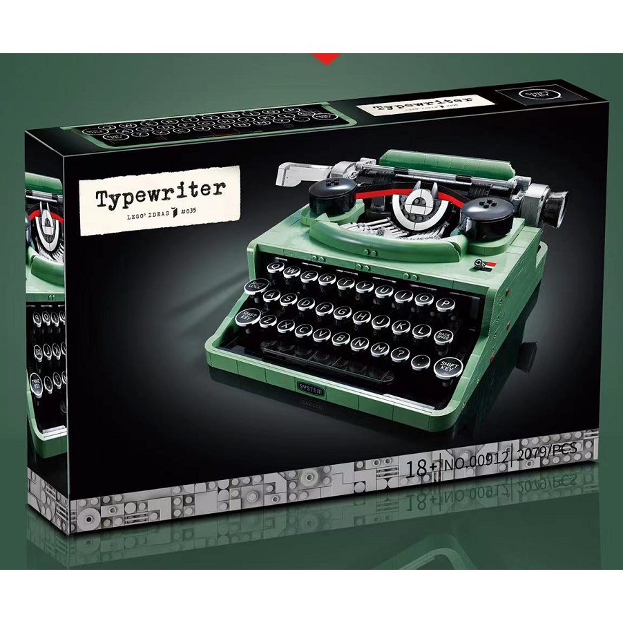 Đồ chơi Lắp ráp Mô hình 00912 Máy đánh chữ 2078pcs Retro Typewriter MOC 21327