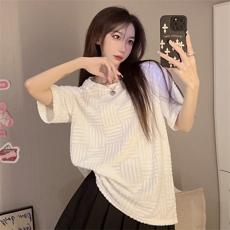 Áo thun SUXI tay ngắn cổ tròn màu đơn giản thời trang mùa hè cho nữ