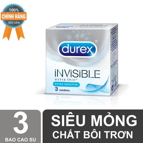 Bao cao su Durex Invisible siêu mỏng 3S