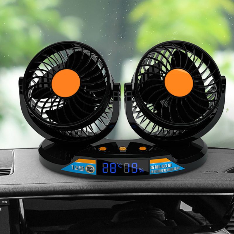 Quạt Làm Mát Kép Xoay 360 Độ Gắn Ghế Trước / Sau Xe Hơi Vào Mùa Hè