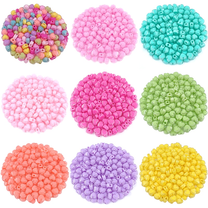 Hạt Xâu Làm Trang Sức Hình Trái Tim Bằng Acrylic 50 Cái 7Mm