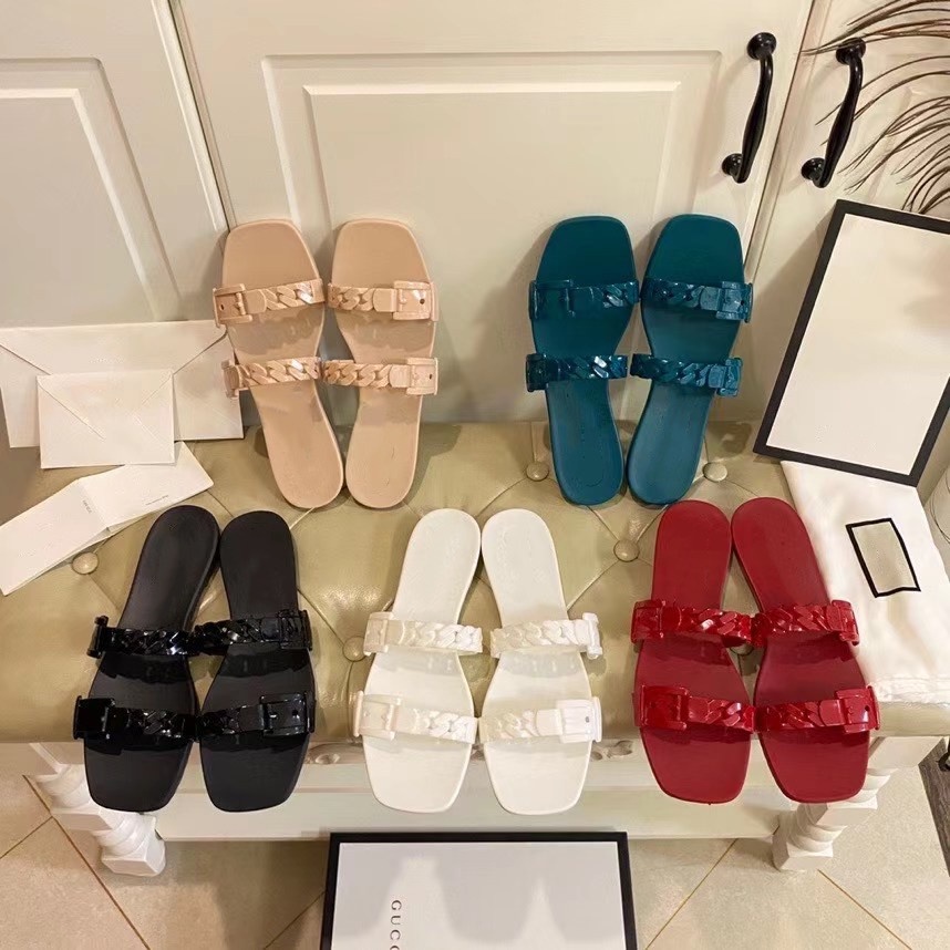 Dép Xỏ Ngón Đế Bằng Phối Dây Xích Thời Trang Đi Biển 2021 Size 41