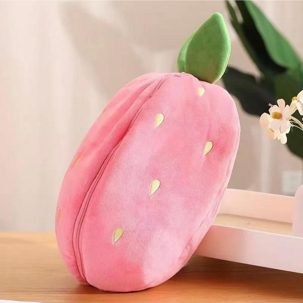 Gấu bông thỏ bên trong trái dâu, thỏ quả dâu biến hình 2 in 1 mềm xịn cực xinh cho bé size 60, 45, 30, 20cm