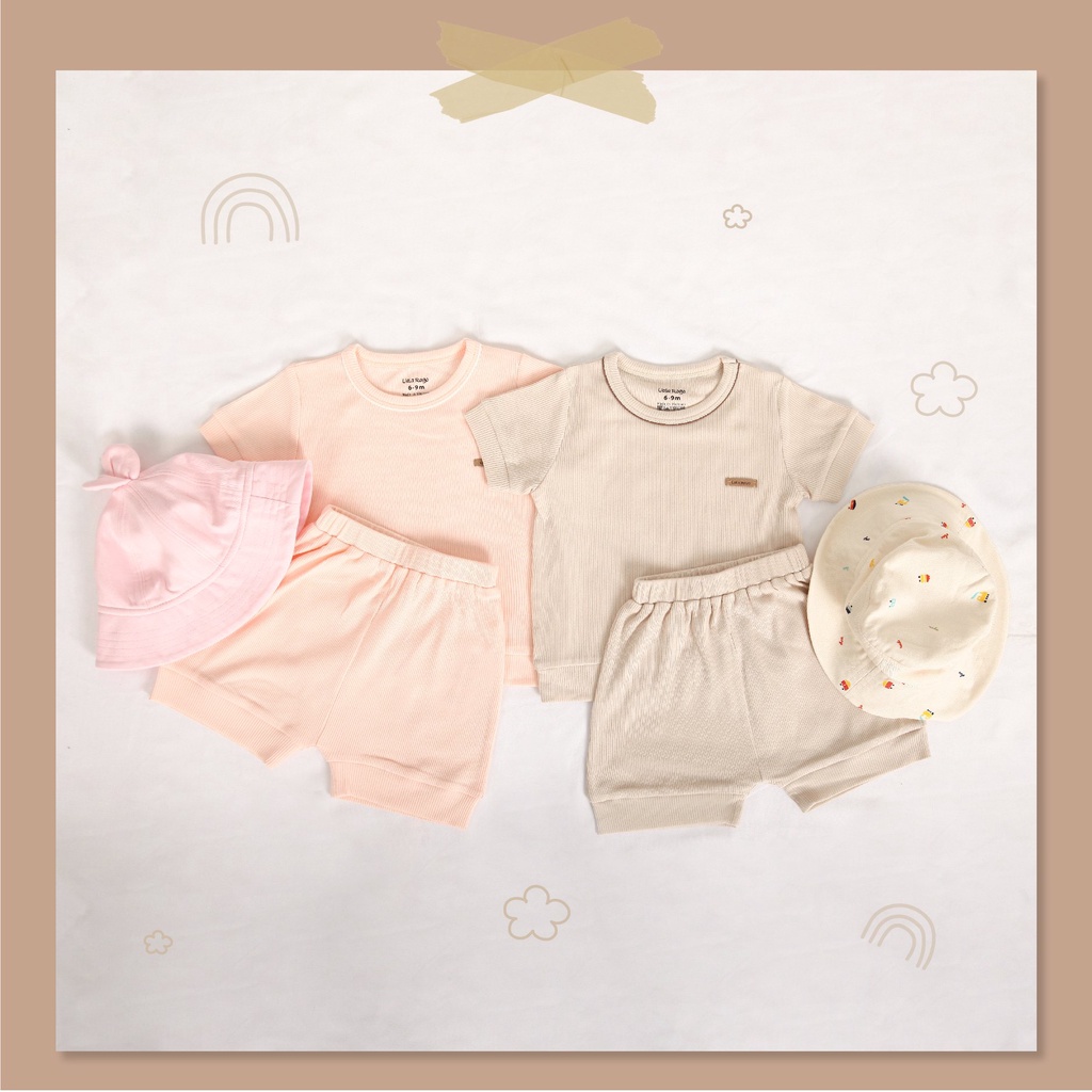 Quần áo bé trai cộc tay Ualarogo 6 tháng - 4 tuổi cotton tăm cổ tròn mặc nhà mùa hè thoáng mát thấm hút 3947