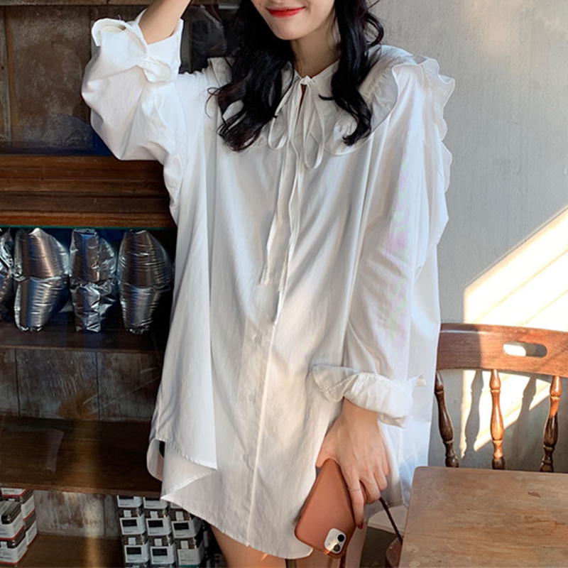 Đầm Ngắn Vonda Thời Trang Nữ Hàn Quốc Dài Tay Màu Trơn Cột Dây Xếp Nếp | BigBuy360 - bigbuy360.vn