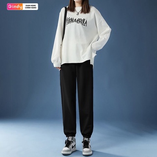 Quần jogger unisex bo ống dáng dài nam nữ chất nỉ GINDY phong cách thể thao unisex cá tính thời trang thu đông Q029