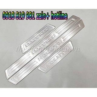 Ốp bậc cửa xe kia soluto,nẹp bước chân xe soluto inox sáng bóng