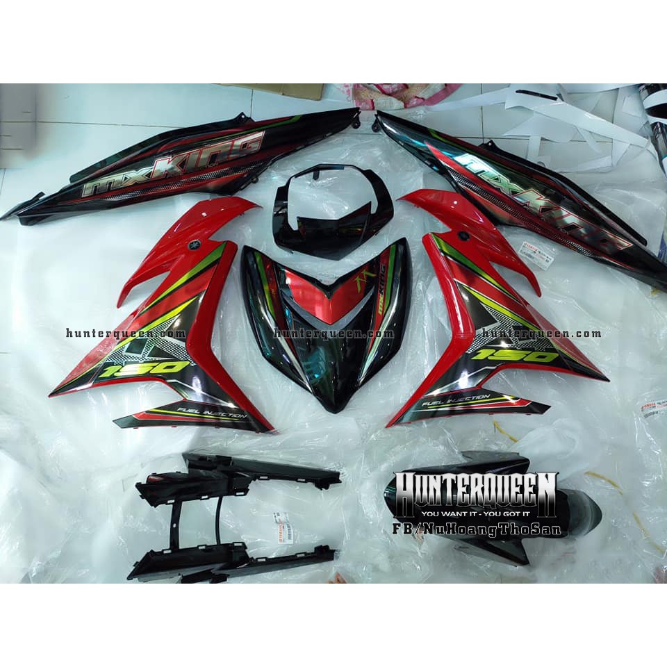 Tem Exciter 150, MX king. Xe đỏ đen. Chất liệu crom. Chỉnh sửa theo yêu cầu. Sắc nét, bền màu, chống nước