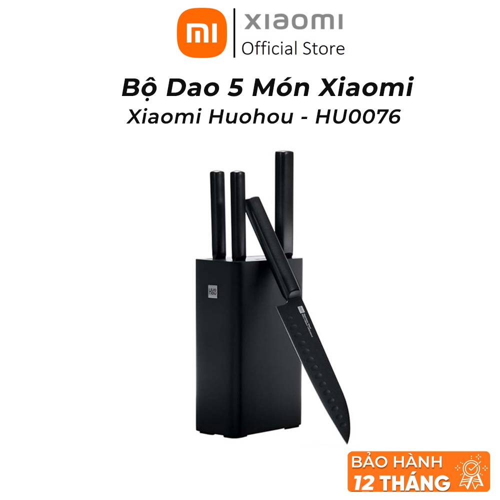 Bộ Dao 5 Món Xiaomi Huohou HU0076 mạ titan, đế tích hợp và 4 chiếc dao chuyên dụng