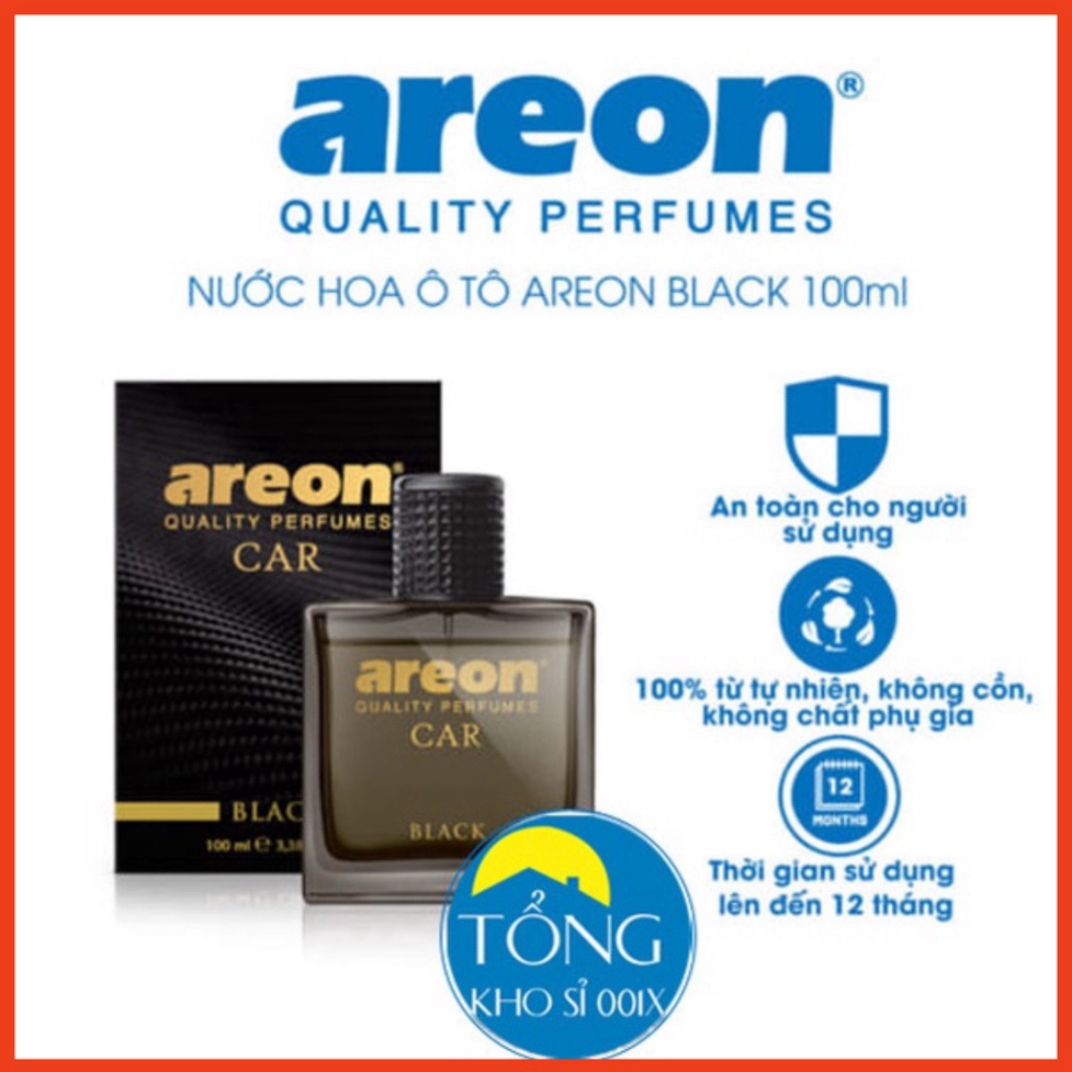 Nước hoa ô tô Areon Car Black Perfume 50ml_hàng nhập khẩu chính hãng