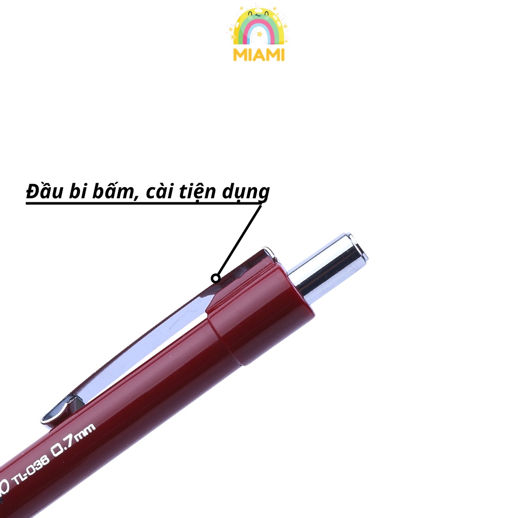 Combo 5/10/20 Bút Bi Thiên Long TL-036 Ngòi 0.7 mm 3 Màu Chính Hãng, Bút Mực Học Sinh, Bút Bi Ngòi Nhỏ