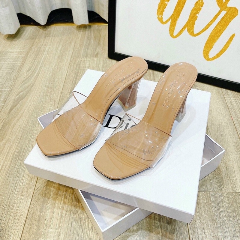 Guốc gót loe sơn trong quai bản cnk 7p hàng vnxk cực đẹp
