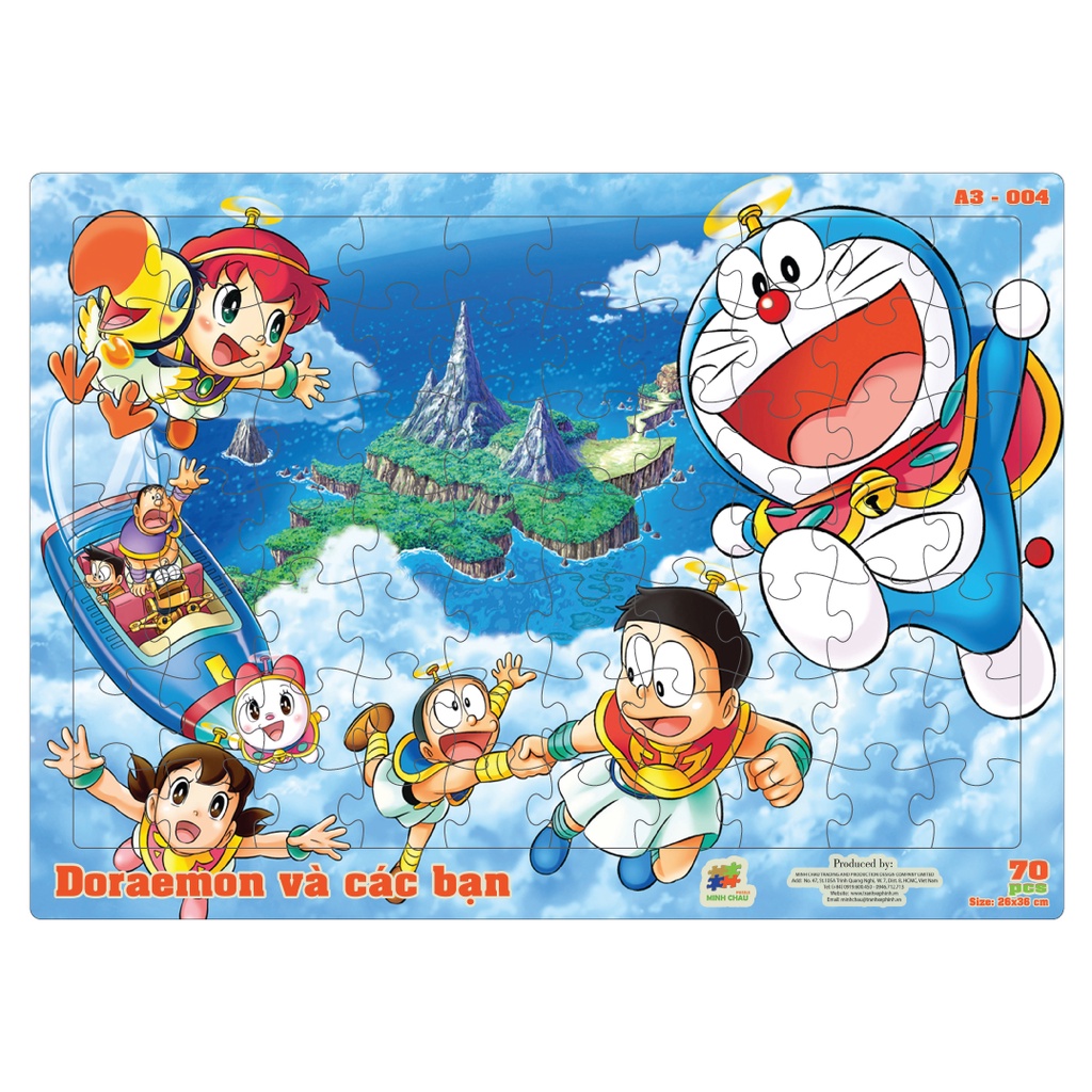 (Combo 2) Combo 05 Bộ Tranh Xếp Hình Minh Châu 70 Mảnh Khổ A3 Chủ Đề Hoạt Hình – Đồ Chơi Trí Tuệ Cho Bé Từ 3 Tuổi