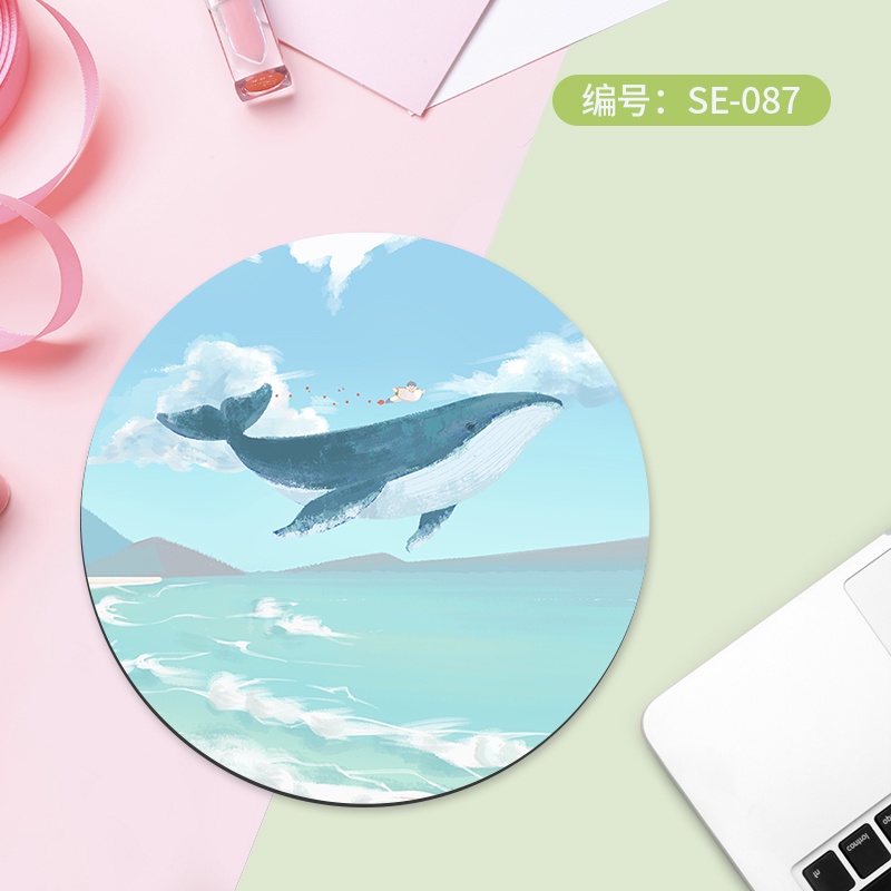 Miếng lót chuột hình tròn họa tiết hoạt hình dễ thương kích thước 22*22cm