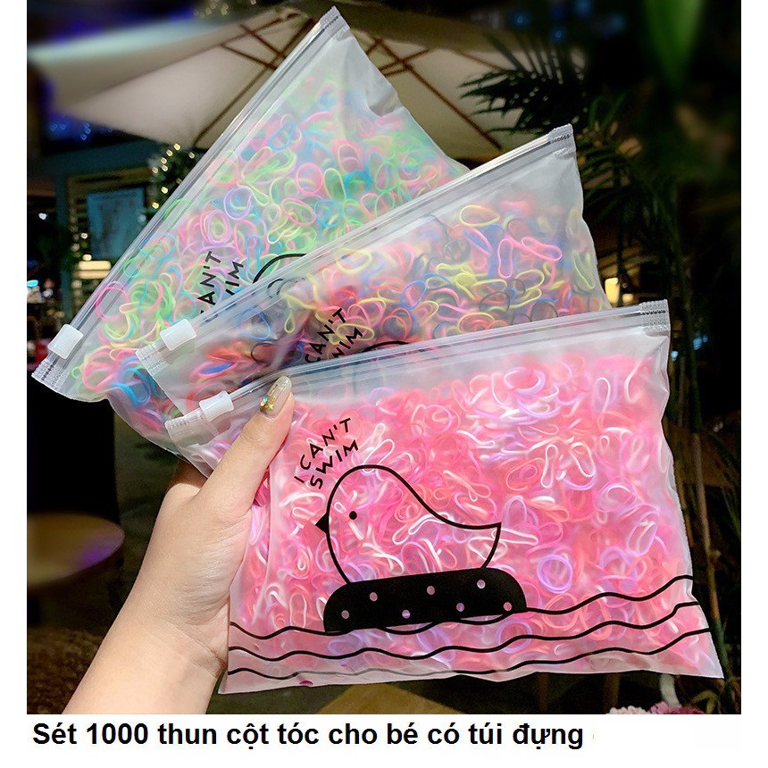 Túi 1.000 sợi thun cột tóc nhiều màu