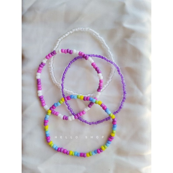 Vòng tay hạt cườm mix màu tone tím cực xinh độc lạ