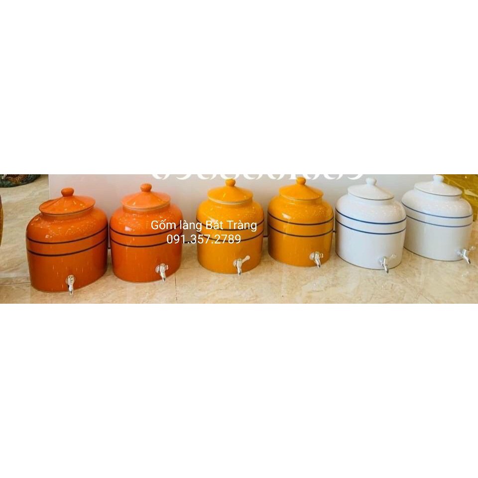 Bình nước gốm sứ Bát Tràng loại 8 lít