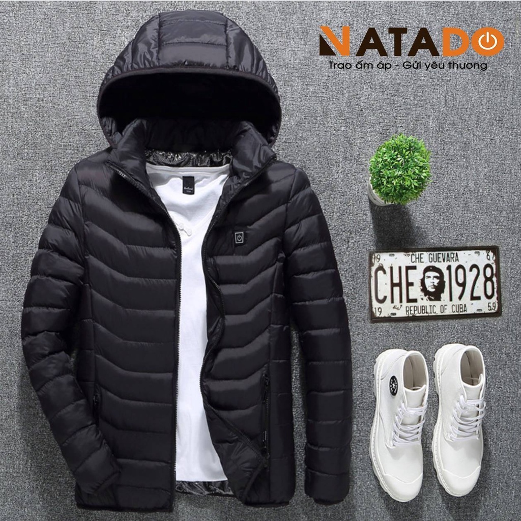 Áo sưởi điện Natado V2 - Áo khoác sưởi ấm bằng sạc dự phòng siêu ấm