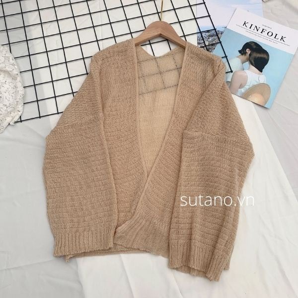 Áo khoác cardigan nữ len mỏng dài tay phù hợp đi biển dạo phố phong cách Hàn Quốc - AK1