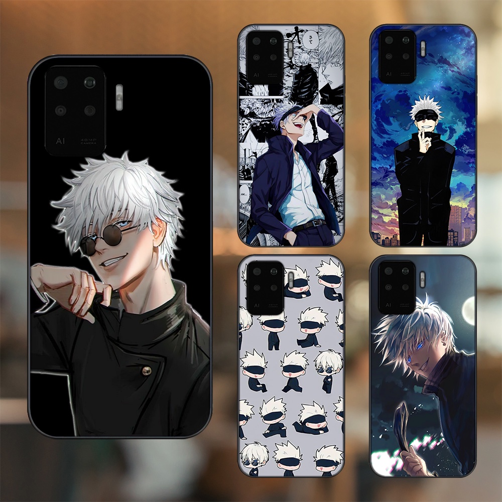 Ốp lưng Oppo A94 viền đen in hình Satoru Jujutsu Kaisen