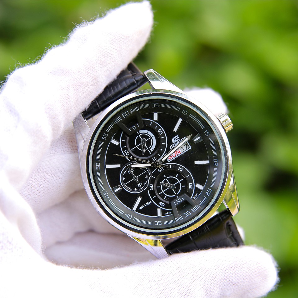 Đồng hồ nam 6 kim CADN3051 phong cách Ý dây da mặt tròn hiển thị 2 lịch ngày tháng – Thiết kế sang trọng – Lịch lãm
