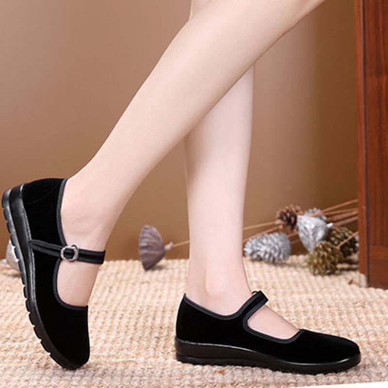 IELGY Giày y tá màu đen thoải mái hợp thời trang kích thước 35-40