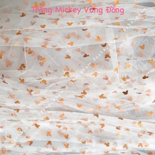 [XẢ HÀNG]🦄VẢI LƯỚI HOẠ TIẾT MICKEY CUTE - KHỔ 1m5🦄