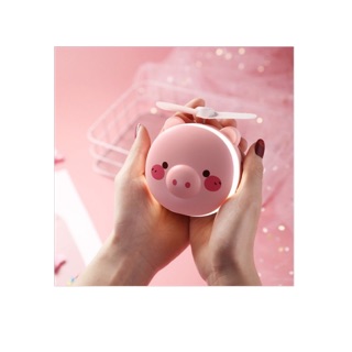 QUẠT HEO SẠC ĐIỆN MINI CÓ ĐÈN VÀ GƯƠNG SOI 3 trong 1