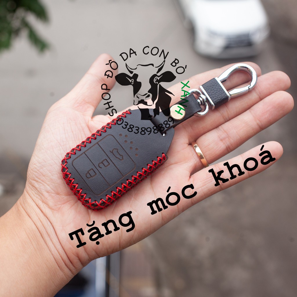 [Xanh navy] Bao da chìa khoá Honda City, CRV, CIVIC, ACCORD, CR-V handmade da thật 003