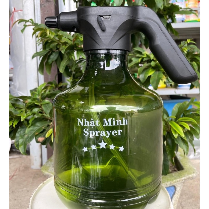 Bình bơm nước - Bình phun sương bằng điện tưới cây đa năng xịt khử khuẩn, côn trùng 3L Xanh Lá  - Minh Nhật Sprayer