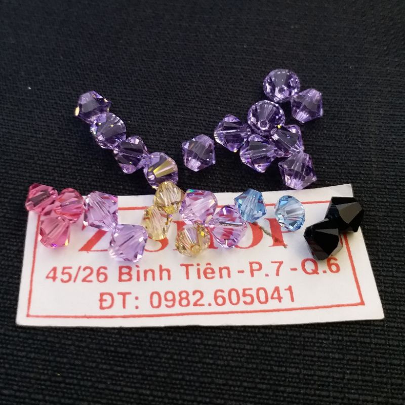 01 Hạt Nón 4 Ly Pha Lê Áo Có Nhiều Màu Lựa Chọn