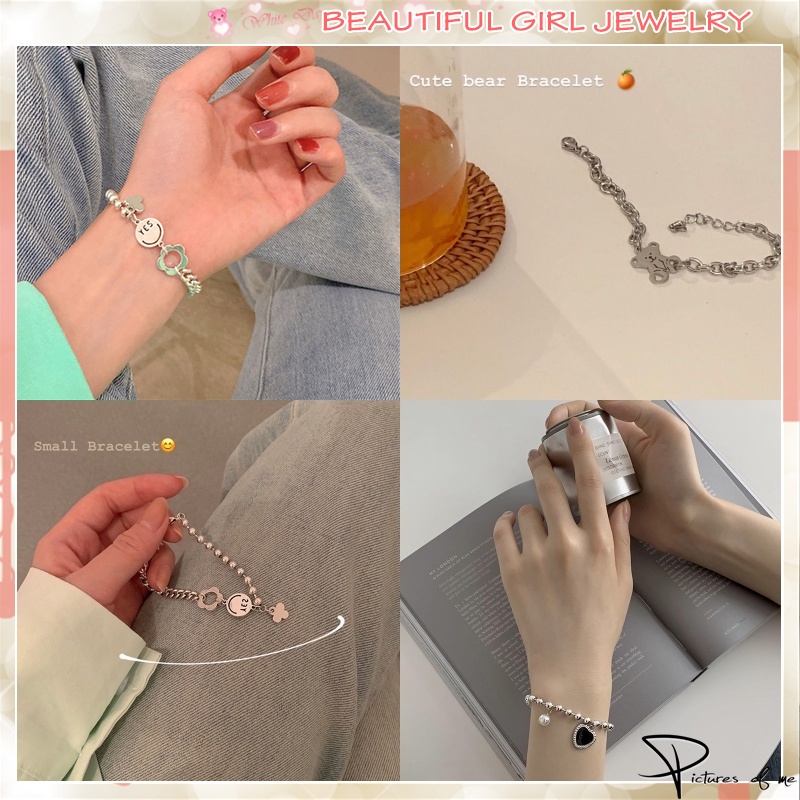 Vòng tay đính hạt ngọc trai tùy chọn kiểu dáng thời trang Hàn Quốc cho nữ