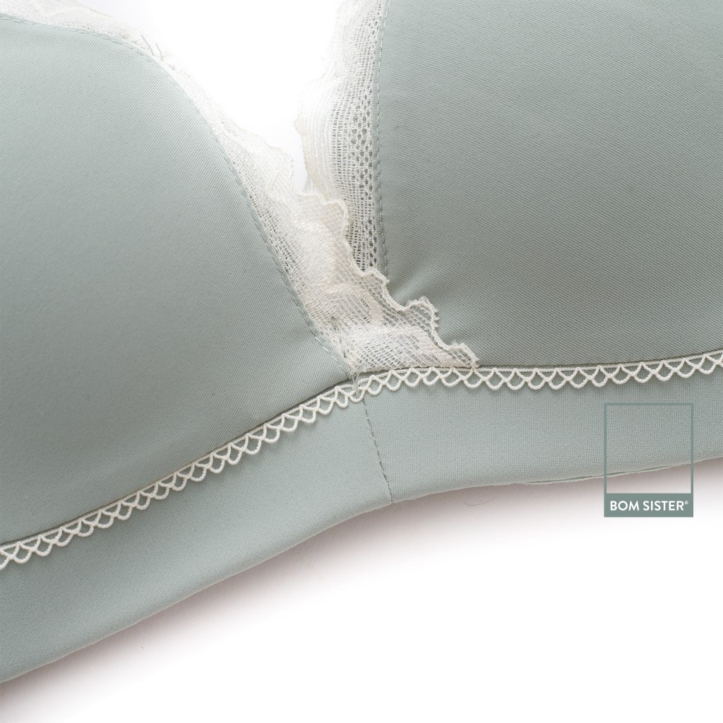 Áo lót mút mỏng không gọng thun lạnh viền ren dây vai đôi nâng ngực tự nhiên BOM SISTER A9442 | BigBuy360 - bigbuy360.vn