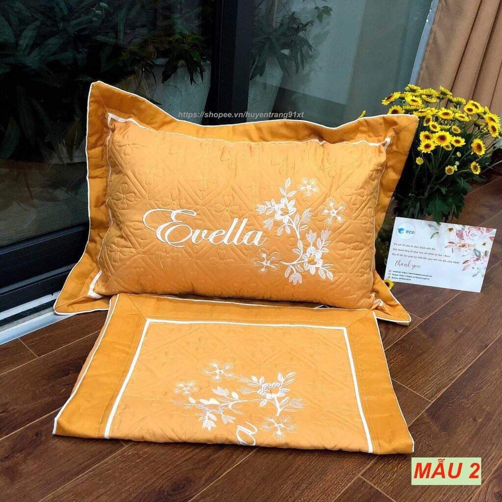 Vỏ Gối Trần Cotton Thêu Hoạ Tiết Nhiều Màu Sắc Size 40*60 | BigBuy360 - bigbuy360.vn