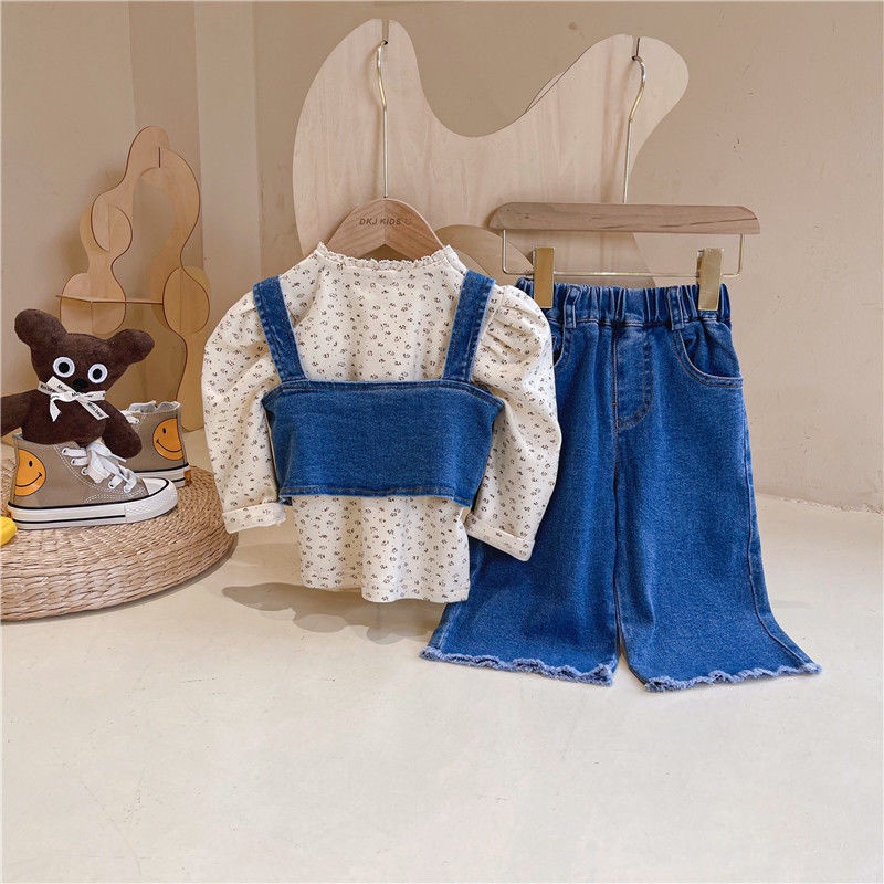 ✨Đốm✨ Áo Khoác Denim Phong Cách Phương Tây Thời Trang Mùa Thu Mới Cho Bé Gái