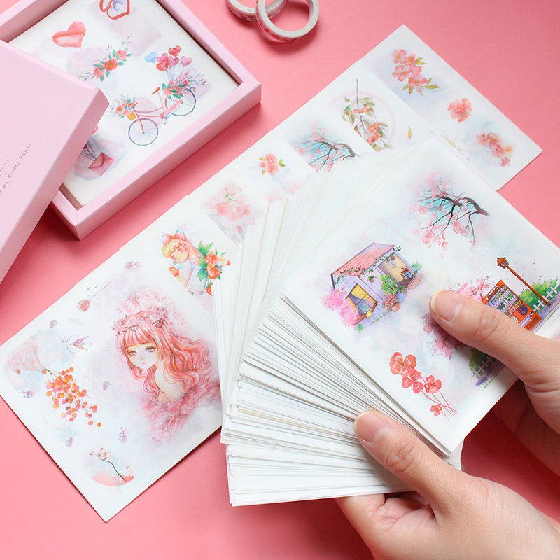 Hộp Quà Băng Dính Washi Tape Tấm Sticker Dán 50 100 Tấm - Tách Lẻ 1 Tấm Nhiều Mẫu Cổ Điển Đại Dương