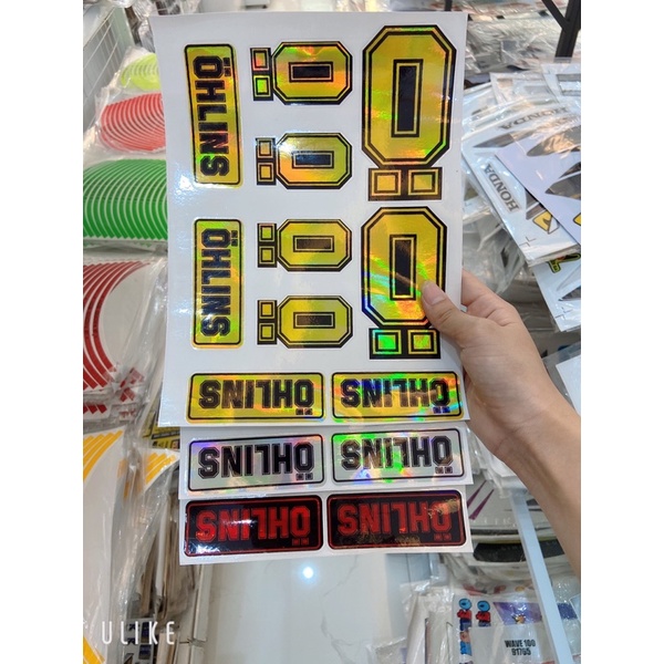 (Nhiều màu)Tem OHLINS CROM 7màu cực chất tem chống bay màu