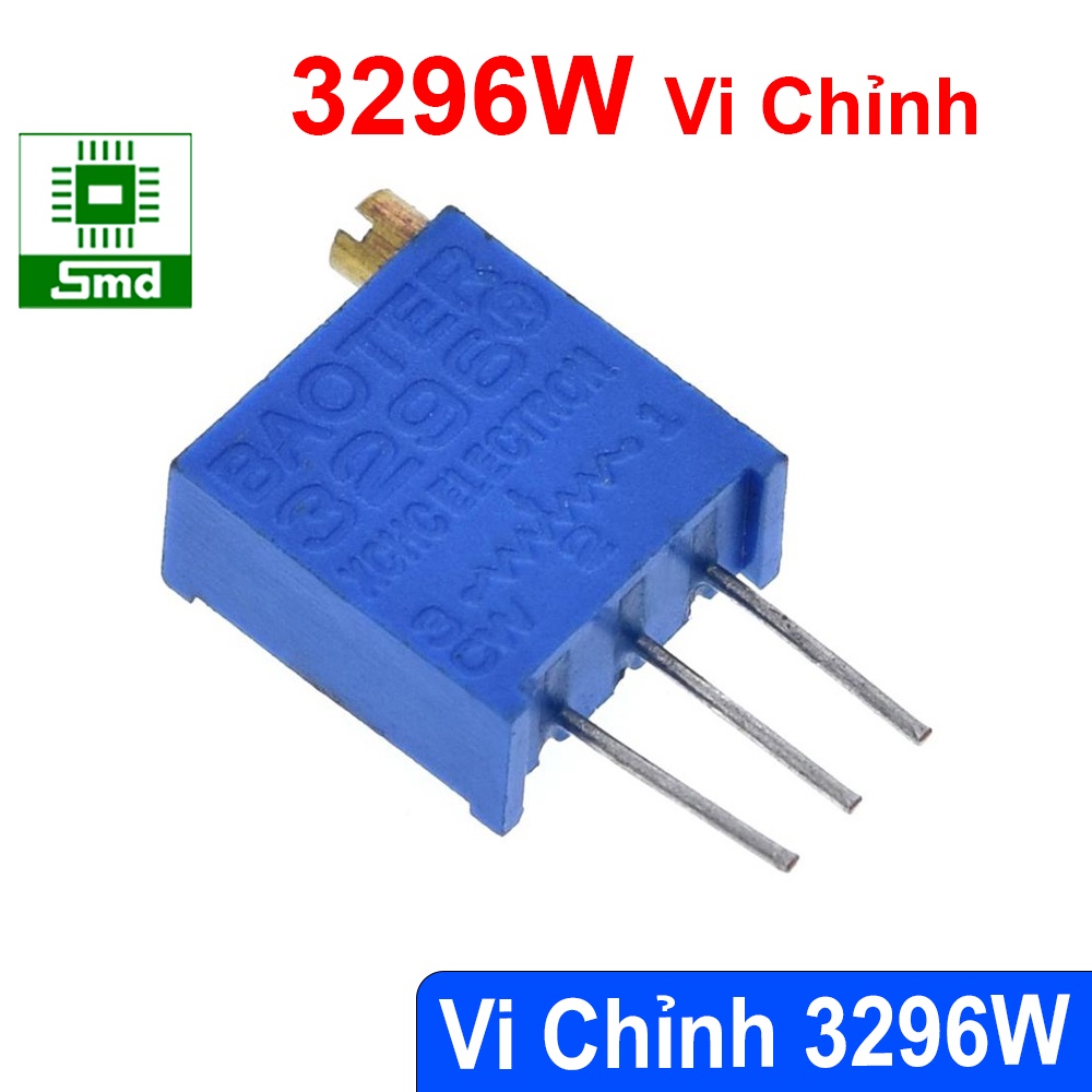 Biến Trở Vuông 3296W đứng 10K 100K 200R Chiết áp nhựa Xanh Vi Chỉnh 3296 W Triết áp 501 102 502 103 503 1K 2K 5K 10K