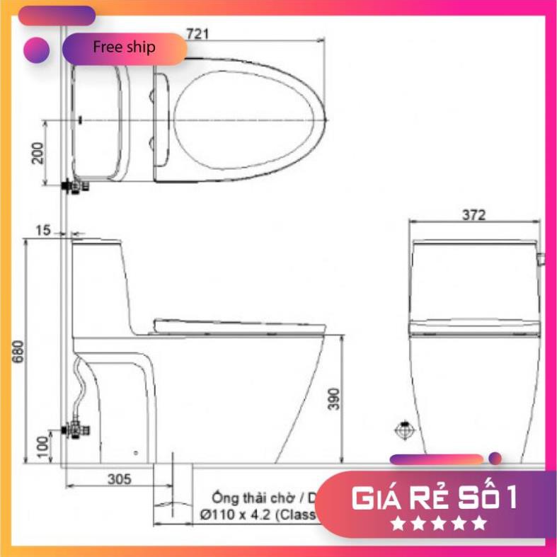 (New2021) Bồn cầu 1 khối cần gạt INAX AC-912VN chính hãng miễn ship HCM