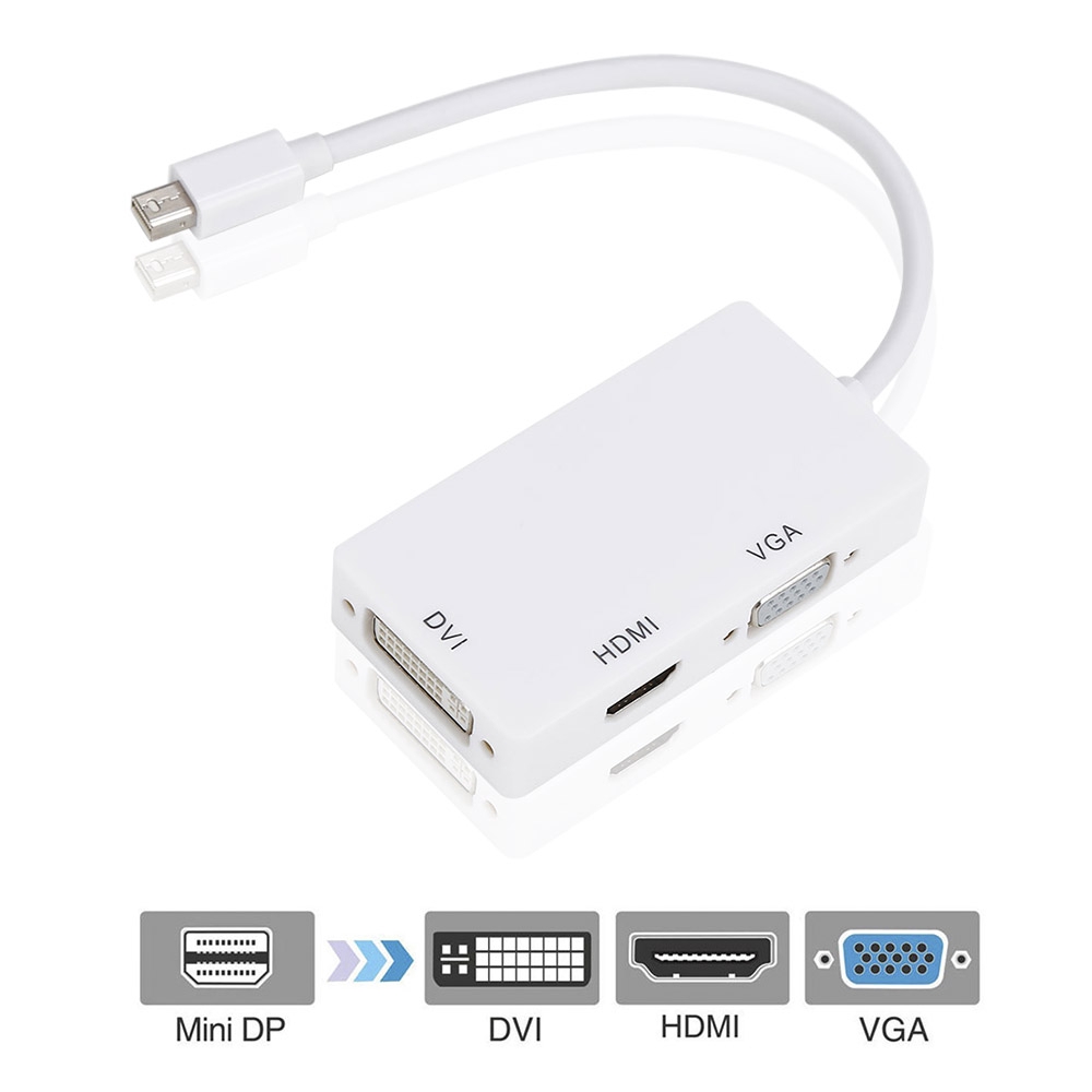 Đầu chuyển đổi 3 trong 1 cổng Mini DisplayPort sang HDMI DVI VGA 890 / s tốc độ truyền dữ liệu