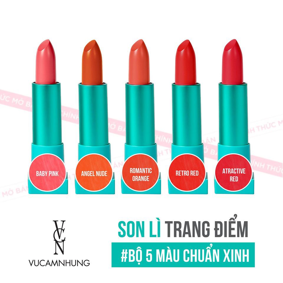 Son Lì Trang Điểm VCN Matte Lipstick 4g(Date10/2022)