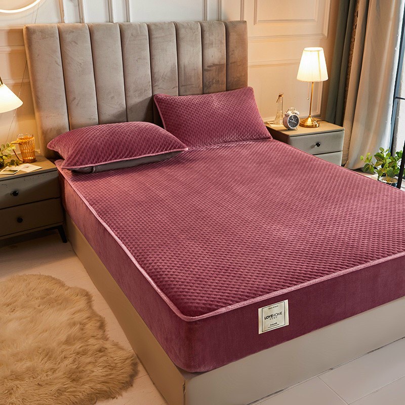 THẢM NỈ SỬA WAFFLE - chống tích điện mới nhất, Bộ ga gối Nỉ sữa công nghệ Mới giá rẻ hàng dày loại 1