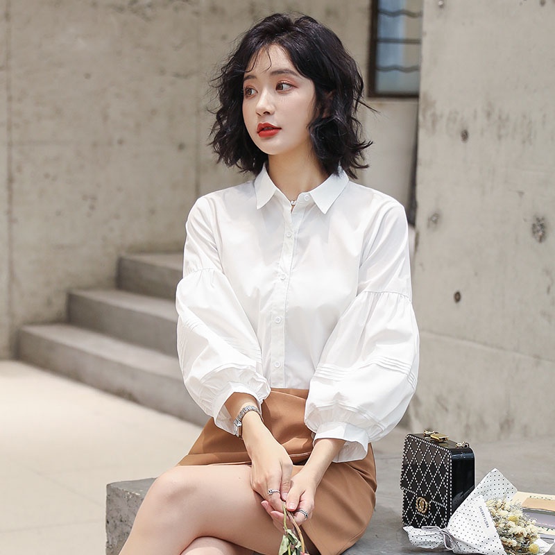 Áo sơ mi nữ trắng tay phồng thời trang thiết kế trẻ trung thanh lịch ChunXuu SP22